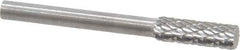 SGS Pro - 5/32" Cut Diam, 1/8" Shank Diam, Cylinder Head Double Cut Burr - Carbide, Flat End, 1/2" LOC - Apex Tool & Supply