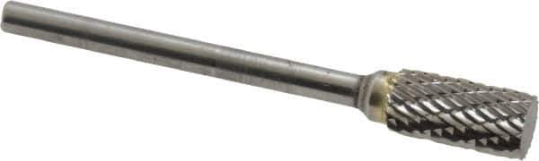 SGS Pro - 1/4" Cut Diam, 1/8" Shank Diam, Cylinder Head Double Cut Burr - Carbide, Flat End, 1/2" LOC, 2-1/4" OAL - Apex Tool & Supply