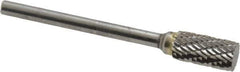 SGS Pro - 1/4" Cut Diam, 1/8" Shank Diam, Cylinder Head Double Cut Burr - Carbide, Flat End, 1/2" LOC, 2-1/4" OAL - Apex Tool & Supply
