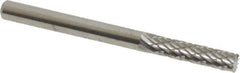 SGS Pro - 1/8" Cut Diam, 1/8" Shank Diam, Cylinder with End Cut Head Double Cut Burr - Carbide, End Cut End, 9/16" LOC, 1-1/2" OAL - Apex Tool & Supply