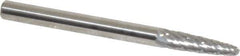 SGS Pro - 1/8" Cut Diam, 1/8" Shank Diam, Tree with Radius Head Double Cut Burr - Carbide, Radius End, 1/2" LOC, 1-1/2" OAL - Apex Tool & Supply