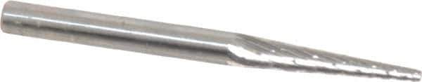 SGS Pro - 1/8" Cut Diam, 1/8" Shank Diam, Cone Head Double Cut Burr - Carbide, Point End, 5/8" LOC, 1-1/2" OAL - Apex Tool & Supply