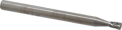 SGS Pro - 3/32" Cut Diam, 1/8" Shank Diam, Inverted Cone Head Double Cut Burr - Carbide, Flat End, 1/8" LOC, 1-1/2" OAL - Apex Tool & Supply