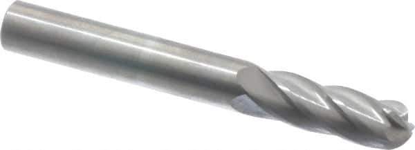 SGS Pro - 1/4" Cut Diam, 1/4" Shank Diam, Cylinder with Radius Head Single Cut Burr - Carbide, Radius End, 3/4" LOC, 2" OAL - Apex Tool & Supply