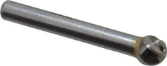 SGS Pro - 3/8" Cut Diam, 1/4" Shank Diam, Ball Head Single Cut Burr - Carbide, Radius End, 5/16" LOC, 2-5/64" OAL - Apex Tool & Supply