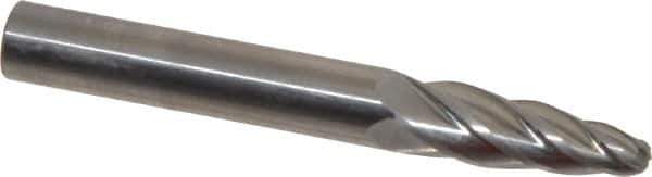 SGS Pro - 1/4" Cut Diam, 1/4" Shank Diam, Tree with Radius Head Single Cut Burr - Carbide, Radius End, 3/4" LOC, 2" OAL - Apex Tool & Supply