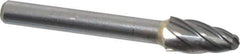SGS Pro - 3/8" Cut Diam, 1/4" Shank Diam, Tree with Radius Head Single Cut Burr - Carbide, Radius End, 3/4" LOC, 2-1/2" OAL - Apex Tool & Supply
