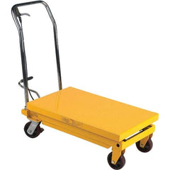 Wesco Industrial Products - 700 Lb Capacity Manual Hydraulic Post Lift Table - 37" to 35" Lift Height, 32" Platform Length x 19-1/2" Platform Width - Apex Tool & Supply