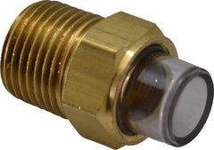 Trico - 1" Sight Diam, 1/2" Thread, 1-17/32" OAL, Viewport Sight Glass & Flow Sight - 7/8" Hex Head, With 3-D Lens - Apex Tool & Supply