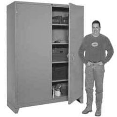 Lyon - 4 Shelf Locking Storage Cabinet - Steel, 60" Wide x 24" Deep x 82" High, Gray - Apex Tool & Supply