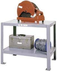 Made in USA - 48 Wide x 34" Deep x 36" High, Steel Machine Work Table - Edge Turned Down, Fixed Legs - Apex Tool & Supply