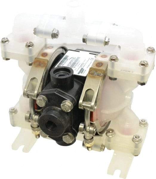 SandPIPER - 1/4" NPT, Nonmetallic, Air Operated Diaphragm Pump - Santoprene Diaphragm, Polypropylene Housing - Apex Tool & Supply