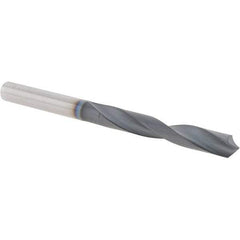 SGS - Letter F 118° Solid Carbide Jobber Drill - AlTiN Finish, Right Hand Cut, Spiral Flute, Straight Shank, 3-1/4" OAL, Four Facet Point - Apex Tool & Supply