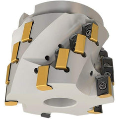 Iscar - 12 Inserts, 3" Cut Diam, 1-1/4" Arbor Diam, 1-44/53" Max Depth of Cut, Indexable Square-Shoulder Face Mill - 0/90° Lead Angle, 2.76" High, H490 AN.X 17 Insert Compatibility, Through Coolant, Series Helido - Apex Tool & Supply