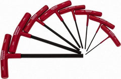 Bondhus - 8 Piece T-Handle Hex Key Set - Hex Range 2 to 10mm, Protanium High Torque Steel - Apex Tool & Supply