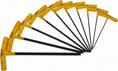 Bondhus - 10 Piece T-Handle Combo Hex Key Set - Hex Range 3/32 to 3/8", Protanium High Torque Steel - Apex Tool & Supply