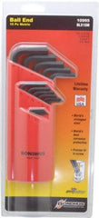 Bondhus - 15 Piece L-Key Ball End Hex Key Set - Hex Range 1.27 to 10mm - Apex Tool & Supply