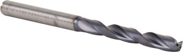 Kennametal - 7/32" 140° Solid Carbide Jobber Drill - TiAlN Finish, Right Hand Cut, Spiral Flute, Straight Shank, 3.2283" OAL, Standard Point - Apex Tool & Supply