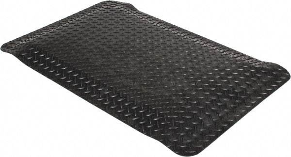 Wearwell - 3' Long x 2' Wide, Dry Environment, Anti-Fatigue Matting - Black, Vinyl with Nitrile Blend Base, Beveled on 4 Sides - Apex Tool & Supply