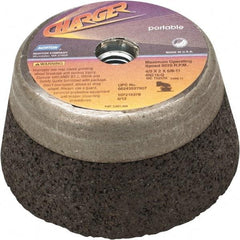 Norton - 4" Diam, 2" Overall Thickness, 16 Grit, Type 11 Tool & Cutter Grinding Wheel - Very Coarse Grade, Zirconia Alumina, Q Hardness, 9,070 RPM - Apex Tool & Supply