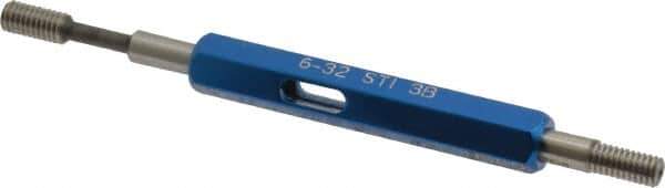 Made in USA - 6-32 Thread, High Speed Tool Steel, STI, Class 3B, Plug Thread Insert Go/No Go Gage - Double Ended with Handle - Apex Tool & Supply