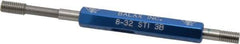 Made in USA - 8-32 Thread, High Speed Tool Steel, Class 3B, Plug Thread Insert Go/No Go Gage - Double Ended with Handle - Apex Tool & Supply