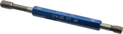 Made in USA - 1/4-20 Thread, High Speed Tool Steel, Class 2B, Plug Thread Insert Go/No Go Gage - Double Ended with Handle, Handle Size 1 - Apex Tool & Supply