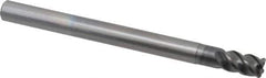 OSG - 8mm, 4 Flute, Single End, Solid Carbide, 1mm Corner Radius End Mill - 100mm OAL, 45° Helix, Right Hand Flute, 12mm LOC, Right Hand Cut, 24mm Extended Reach - Apex Tool & Supply