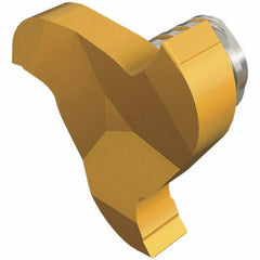 Iscar - MM GRIT Grade IC528 Carbide Groove Milling Tip Insert - TiCN/TiN Finish, 3 Flutes, 17.7mm Cutting Diam, 3.8mm Depth of Cut, 0.0394" Cnr Rad - Apex Tool & Supply