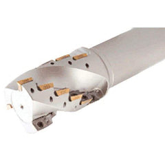 Iscar - 40mm Cut Diam, 55mm Max Depth of Cut, 32mm Shank Diam, 125mm OAL, Indexable Square Shoulder Helical End Mill - Weldon Shank, 90° Lead Angle, Series Helimill - Apex Tool & Supply