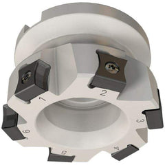 Iscar - 11 Inserts, 80mm Cut Diam, 27mm Arbor Diam, 10mm Max Depth of Cut, Indexable Square-Shoulder Face Mill - 0/90° Lead Angle, 50mm High, LN.. 1106 Insert Compatibility, Series TangMill - Apex Tool & Supply