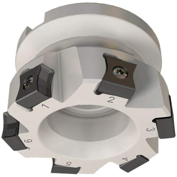 Iscar - 9 Inserts, 100mm Cut Diam, 32mm Arbor Diam, 10mm Max Depth of Cut, Indexable Square-Shoulder Face Mill - 0/90° Lead Angle, 50mm High, LN.. 1106 Insert Compatibility, Series TangMill - Apex Tool & Supply