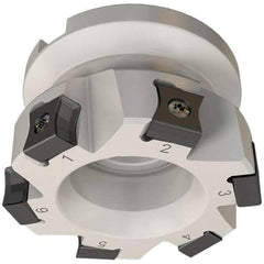 Iscar - 9 Inserts, 100mm Cut Diam, 32mm Arbor Diam, 10mm Max Depth of Cut, Indexable Square-Shoulder Face Mill - 0/90° Lead Angle, 50mm High, LN.. 1106 Insert Compatibility, Series TangMill - Apex Tool & Supply