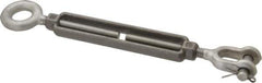 Made in USA - 2,200 Lb Load Limit, 1/2" Thread Diam, 6" Take Up, Stainless Steel Jaw & Eye Turnbuckle - 7-1/2" Body Length, 3/4" Neck Length, 13" Closed Length - Apex Tool & Supply