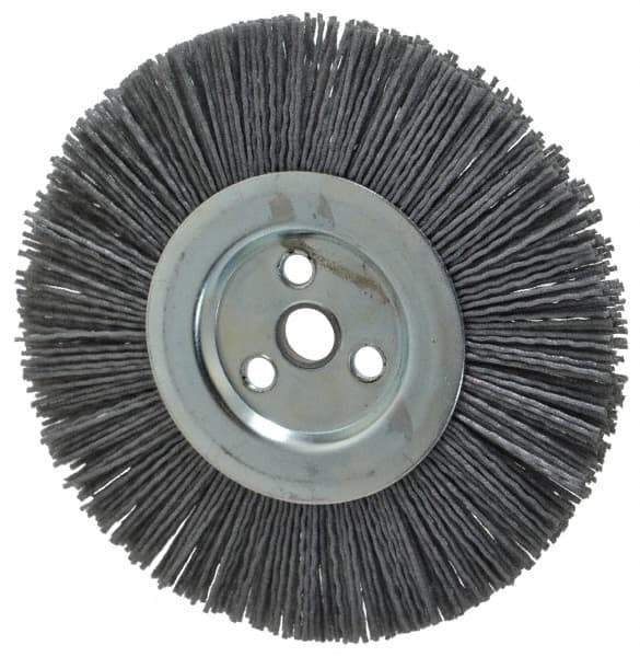 Dico - 6" OD, 5/8" Arbor Hole, Crimped Nylon Wheel Brush - 3/8" Face Width - Apex Tool & Supply