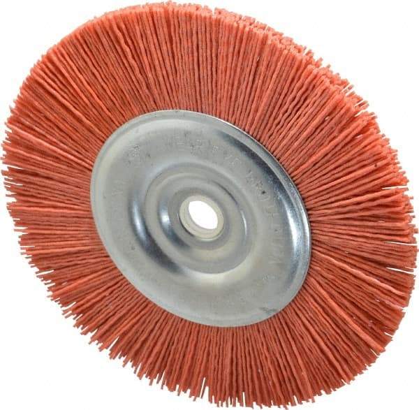 Dico - 6" OD, 5/8" Arbor Hole, Crimped Nylon Wheel Brush - 3/8" Face Width - Apex Tool & Supply