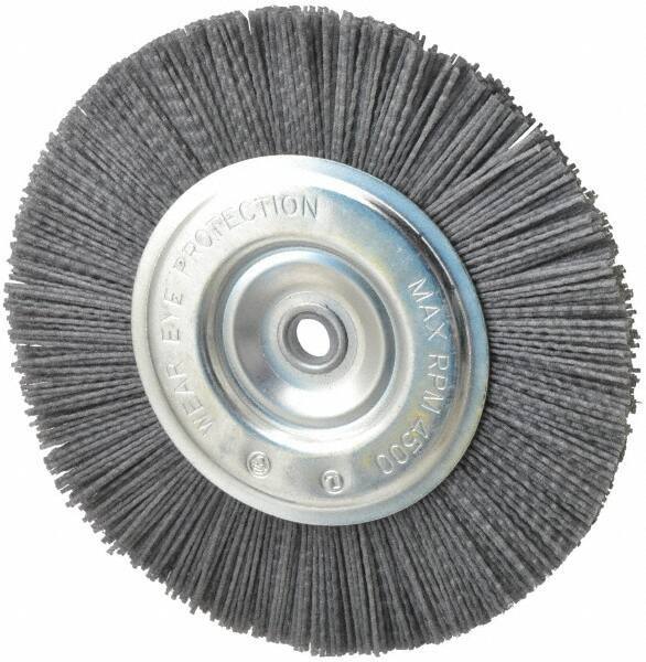 Dico - 8" OD, 5/8" Arbor Hole, Crimped Nylon Wheel Brush - 3/8" Face Width - Apex Tool & Supply