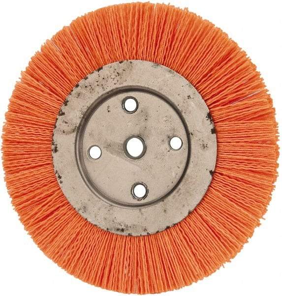 Dico - 8" OD, 5/8" Arbor Hole, Crimped Nylon Wheel Brush - 3/8" Face Width - Apex Tool & Supply