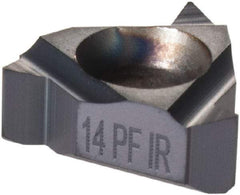 Iscar - 11IR Internal Right Hand 14 NPTF Laydown Threading Insert - Grade IC908, TiN/TiAlN Coated Carbide, 6.35mm Inscribed Circle - Apex Tool & Supply