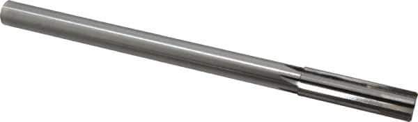 Made in USA - 0.627" Carbide-Tipped 6 Flute Chucking Reamer - Straight Flute, 9/16" Straight Shank, 2-1/4" Flute Length, 9" OAL - Apex Tool & Supply