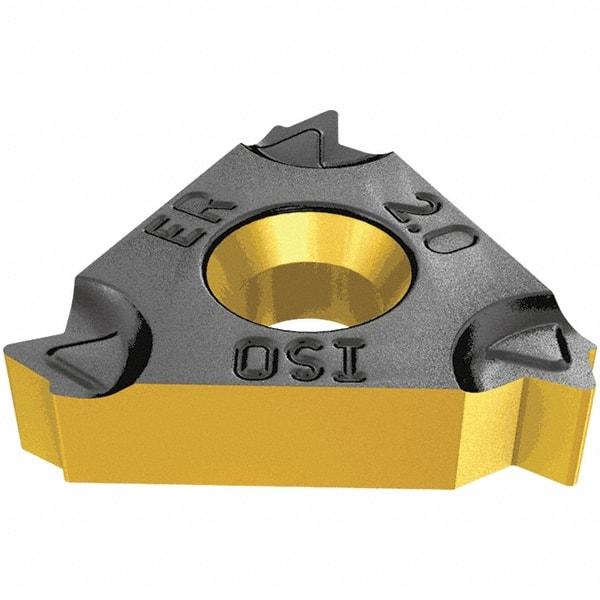 Iscar - 16EL External Left Hand ISO Laydown Threading Insert - Grade IC250, TiCN/TiN Coated Carbide, 9.53mm Inscribed Circle - Apex Tool & Supply