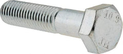 Value Collection - M12x1.75mm Metric Coarse, 55mm Length Under Head Hex Head Cap Screw - Partially Threaded, Grade 10.9 Alloy Steel, Zinc-Plated Finish, 19mm Hex - Apex Tool & Supply