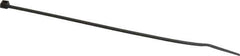 Made in USA - 6-3/16" Long Black Nylon Standard Cable Tie - 18 Lb Tensile Strength, 1.07mm Thick, 38.1mm Max Bundle Diam - Apex Tool & Supply