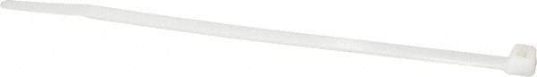 Made in USA - 8.7" Long Natural (Color) Nylon Standard Cable Tie - 120 Lb Tensile Strength, 1.93mm Thick, 52.3mm Max Bundle Diam - Apex Tool & Supply
