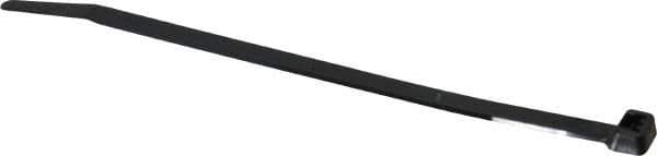 Made in USA - 8.7" Long Black Nylon Standard Cable Tie - 120 Lb Tensile Strength, 1.93mm Thick, 52.3mm Max Bundle Diam - Apex Tool & Supply