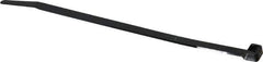 Made in USA - 8.7" Long Black Nylon Standard Cable Tie - 120 Lb Tensile Strength, 1.93mm Thick, 52.3mm Max Bundle Diam - Apex Tool & Supply