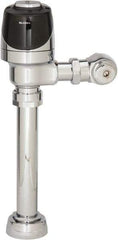 Sloan Valve Co. - 1-1/2" Spud Coupling, 3/4" Pipe, Closet Automatic Flush Valve - Handle Opening, 1.6 Gal per Flush, Plastic Cover, Powered by 4 AA Batteries - Apex Tool & Supply