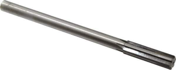 Made in USA - 0.662" Carbide-Tipped 6 Flute Chucking Reamer - Straight Flute, 9/16" Straight Shank, 2-1/4" Flute Length, 9" OAL - Apex Tool & Supply