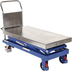 Vestil - 1,500 Lb Capacity Hydraulic Scissor Elevating Cart - 19" to 68" Lift Height, 47-1/2" Platform Length x 24" Platform Width - Apex Tool & Supply
