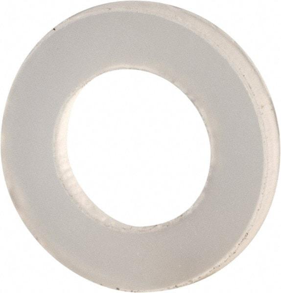 Made in USA - #4 Screw, Grade 6/6 Nylon Standard Flat Washer - 0.12" ID x 0.22" OD, 0.031" Thick, Plain Finish - Apex Tool & Supply
